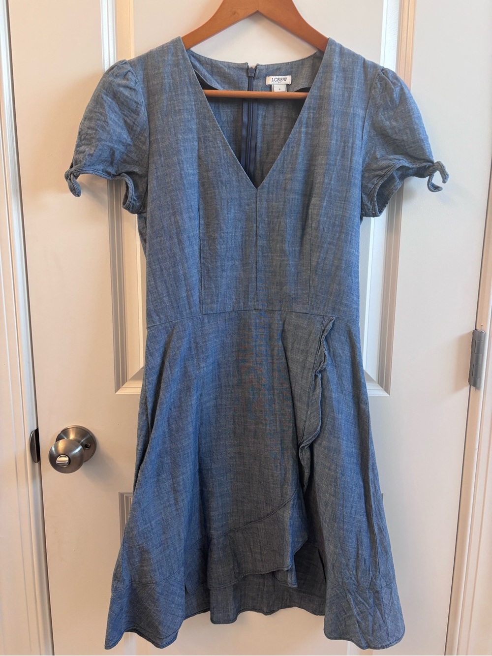 J. Crew Chambray V-Neck Wrap Dress